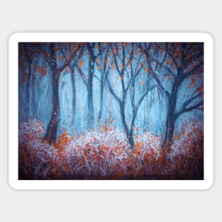 Foggy autumn woods Sticker